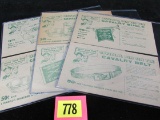 (6) 1950's Shredded Wheat Rin Tin Tin Premium Cards From Cereal Boxes