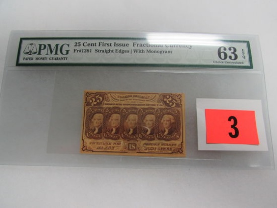 1862 .25cent Fractional Note Pmg63