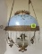 Antique Victorian Hand Painted Hanging Oil Lamp