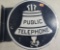 Vintage Bell Telephone DBl Sided Metal Flange Sign