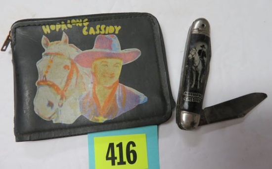 Vintage Hopalong Cassidy Character Knife and Wallet