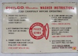Vintage Philco-Bendix Washer Instructional Embossed Metal Sign