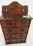 Antique Wooden 8 Drawer Spice Cabinet