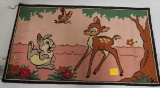 Rare 1950s Walt Disney Bambi & Thumper Rug