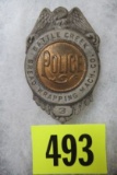 Antique Battle Creek Bread Wrapping Machine Co. Police Hat Badge