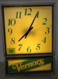 Vintage 1960s Vernor's Soda Advertising Lighted Clock