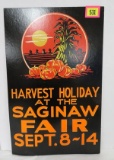 Vintage Saginaw Fair Harvest Holiday Event Advertising Sign