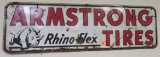 Vintage Armstrong Tires Embossed Metal Advertising Sign