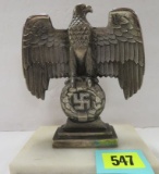 WWII Nazi German Cast Iron and Marble Desk Eagle