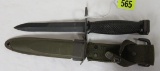 Vintage US M7 Military Bayonet w/ Scabbard