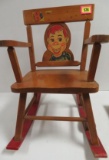 Vintage 1950s Howdy Doody Wooden Rocking Chair