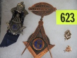 Grouping of Antique Grand Lodge of Michigan Masonic Pins