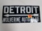 Excellent Antique Detroit Wolverine Auto Club Porcelain Sign