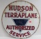 Antique Hudson Terraplane Authorized Service Dbl. Sided Porcelain Sign