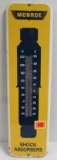 Vintage Monroe Shocks Embossed Metal Thermometer 26