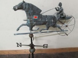 Large Copper Horse And Sulky Weathervane/ Directional