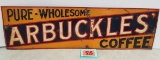 Antique Arbuckles Coffee Embossed Tin Sign 5.5