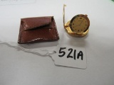 Outstanding 18K Gold 1950's Benrus Sovereign Coin Watch