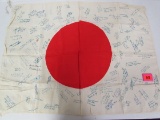 Authentic Wwii Japanese Meatball Flag Signed By Us Soldiers Who Captaured