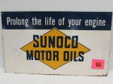 Vintage Ca. 1950's Sunoco Motor Oils Metal Sign 10.5 X 17.5
