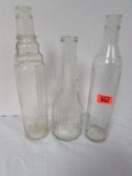 (3) Antique Glass Quart Oil Bottles Incl. Esso