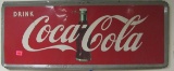 Antique 1940's/50's Coca Cola Self Frames Steel Sign 24 X 58