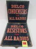 (2) Antique Delco Radio Metal Parts Cabinets