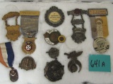 Estate Found Collection (10) Antique Assorted Lodge Style Pins & Badges