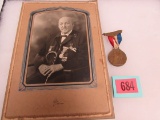 Spanish-american War Veteran's Photo With His Medal (petoskey, Mi)