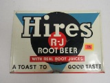 Antique 1940's/50's Hires Root Beer Embossed Tin Sign