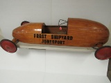 Outstanding 1930's Wood Soap Box Derby Car Frost Shipyard Jonesport, Me