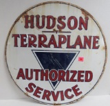 Antique Hudson Terraplane Authorized Service Dbl. Sided Porcelain Sign