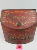 Excellent Early Antique Tin Gunpowder Counter Cabinet/ Box