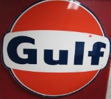 Antique Gulf Single Sided Porcelain Sign 79