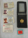 Excellent Group Of Vintage Ingham County Sheriff's Id's & Badge