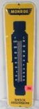 Vintage 1950's Monroe Shocks Embossed Metal Advertising Thermometer