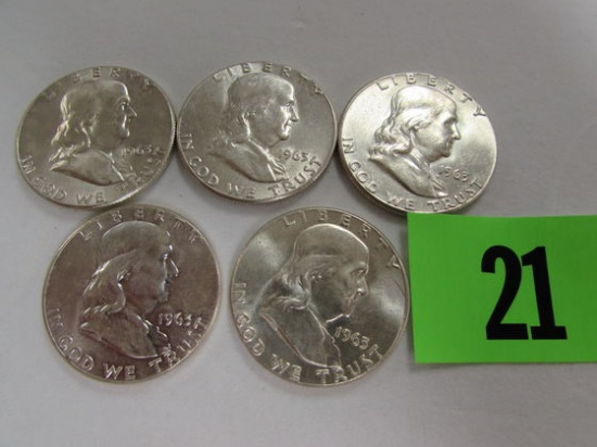 (5) 1963 Franklin Half Dollars