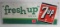 Vintage 1962 Dated 7-Up Fresh Up Embossed Metal Sign 12 x 30
