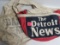 (2) Vintage Canvas Newpaper Bags- Detroit News, Daily Leader