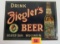 Antique 1920s Zieglers Beer Metal Advertising Sign