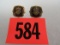 (2) Antique 10K Gold Service Pins