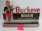 Rare Vintage Buckeye Beer Metal Diecut Sign 10 x 15