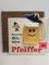 Vintage 1950's/60's Cardboard/ Plastic 3-D Pfeiffer Beer Sign