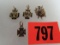 (4) Antique Masonic 10K Gold Charms/ Fobs (Total weight 7.49 Grams)