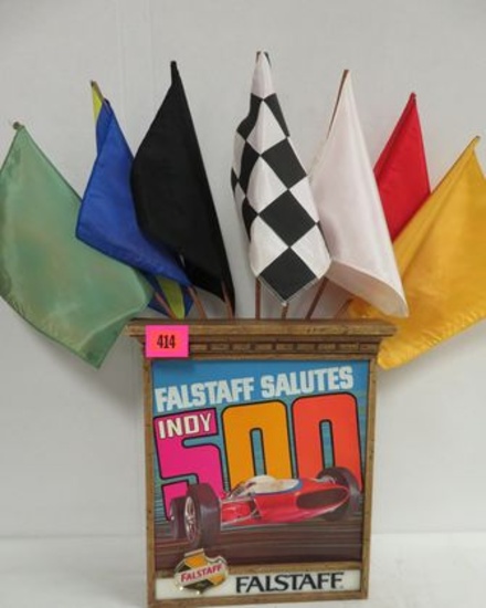 Rare Vintage Falstaff Beer Indy 500 Advertising Sign