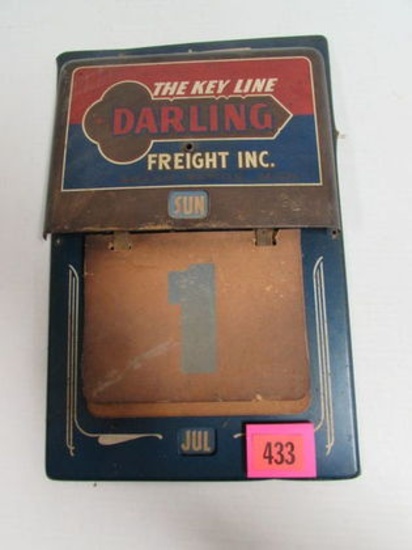 Antique Daring Freight Inc. (Grand Rapids, MI) Metal Advertising Calendar