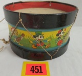 1930s Ohio Art Tin Litho Disney Mickey Mouse Drum
