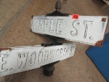 Antique Embossed Steel Street Sign/ Intersection Sign