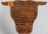 Vintage 1950s Steer Haus Steak House Wooden Menu Board Sign