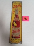 Rare Antique Pepsi Cola 5 cent Tin Sign 3.5